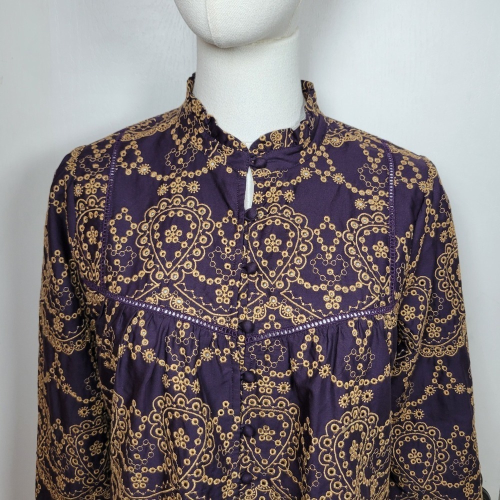 Johnny Was Elora Eyelet Blouse 100% Cotton Size Small - Picture 3 of 15